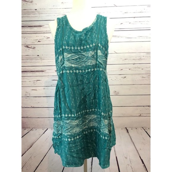 NWT Roxy Tunic Shirt‎ Dress Swimsuit cover Up Medium Viscose IMPERFECT Teal - Picture 1 of 10